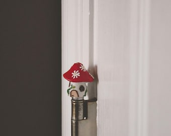 Miniature Mushroom Fairy House Magnetic Hinge Topper