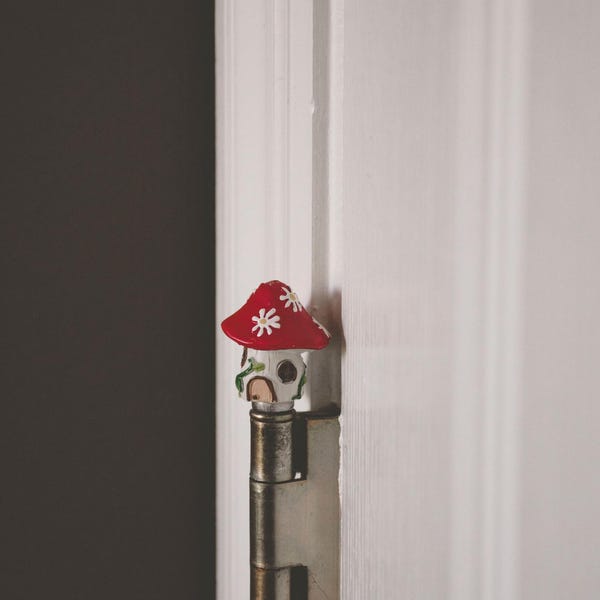 Miniature Mushroom Fairy House Magnetic Hinge Topper