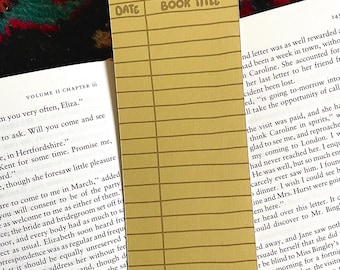 Library Card Book Tracker Bookmark