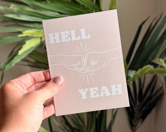 Hell Yeah Fist Bump (blank) Congrats Greeting Card