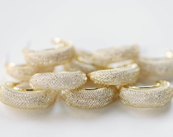 Gold Mesh Hoop Earrings