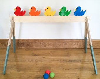 Handmade Knock-Em-Down Kids Duck Game: Funfair Carnival Style Lawn Game. Fun Birthday Party Games for Children. Perfect Gift!