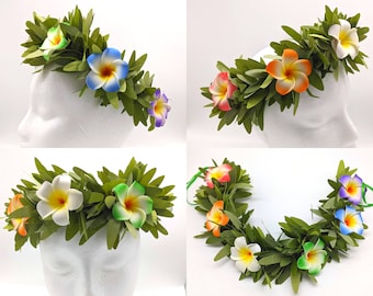 Rainbow Plumeria Soft Haku Lei ( Head lei )