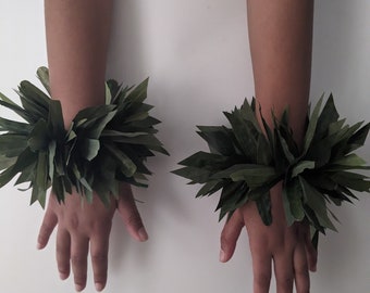 Ensemble de colliers de poignet ou de cheville de style tahitien (kupe'e ou kupee) (2 unités) - pour un costume de danse, un mariage, une occasion spéciale