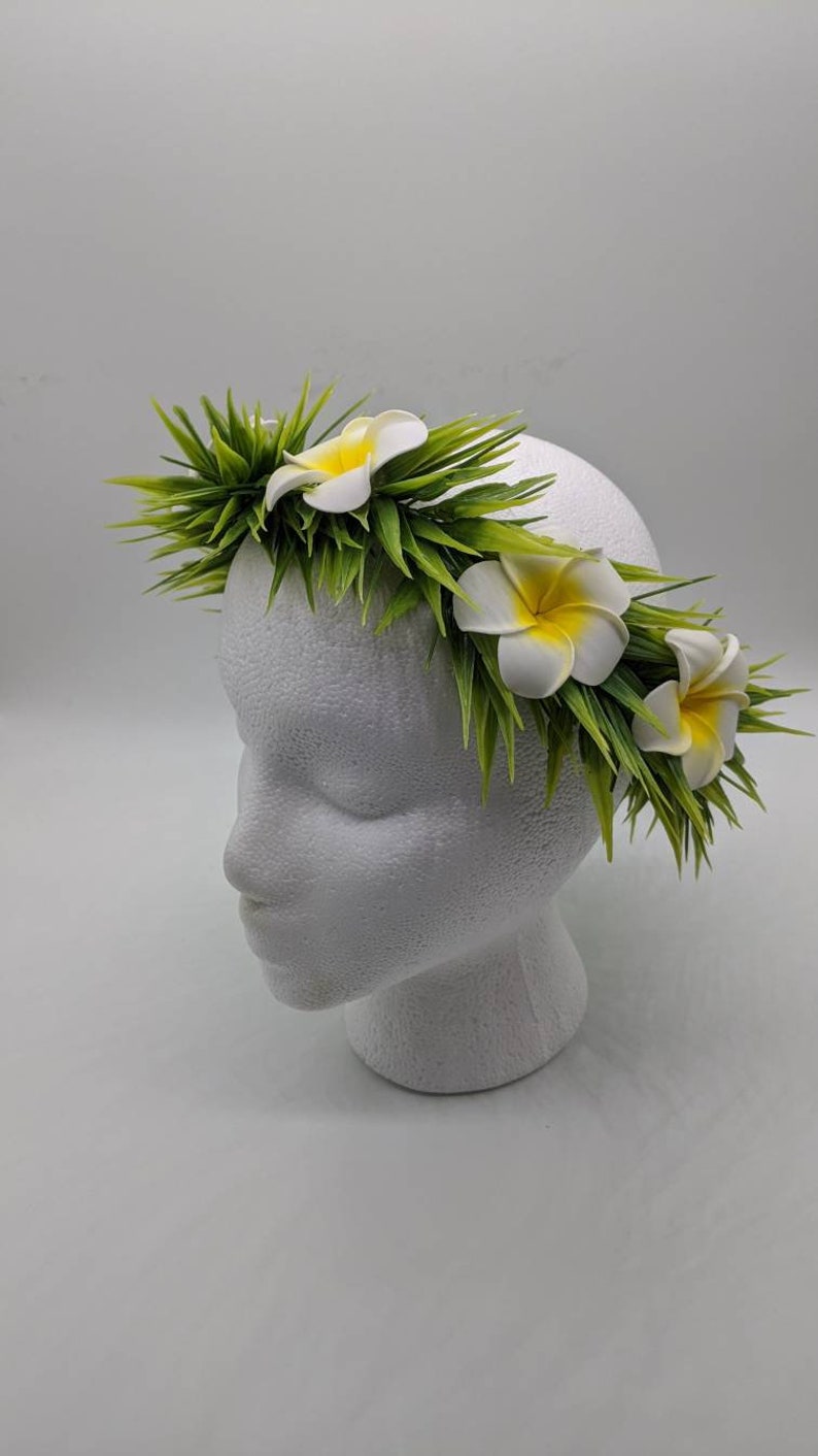 White Plumeria Hawaiian Flower Crown / Haku Lei Etsy