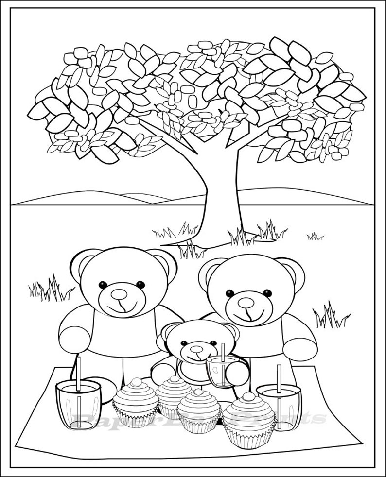 Teddy Bear Picnic Coloring Pages Free Coloring Pages