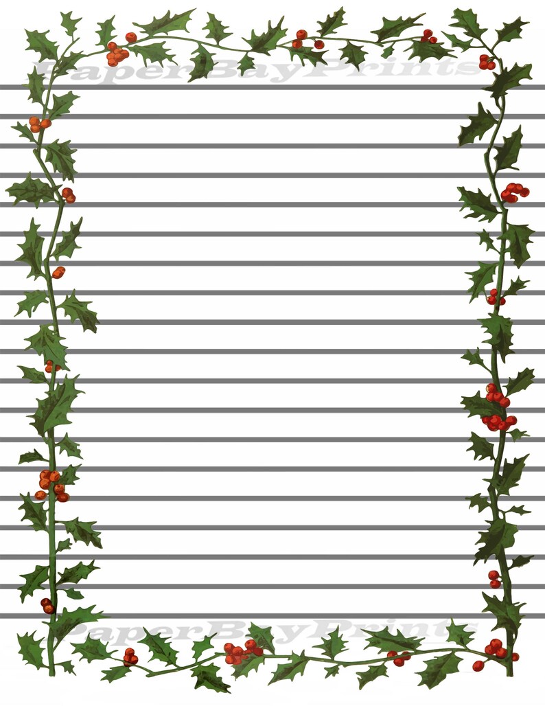 Printable Paper With Christmas Border Printable World Holiday