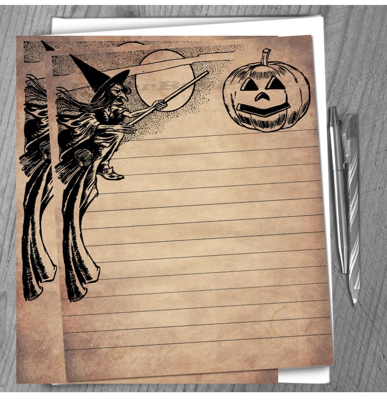 printable-halloween-themed-writing-paper-halloween-writing-etsy