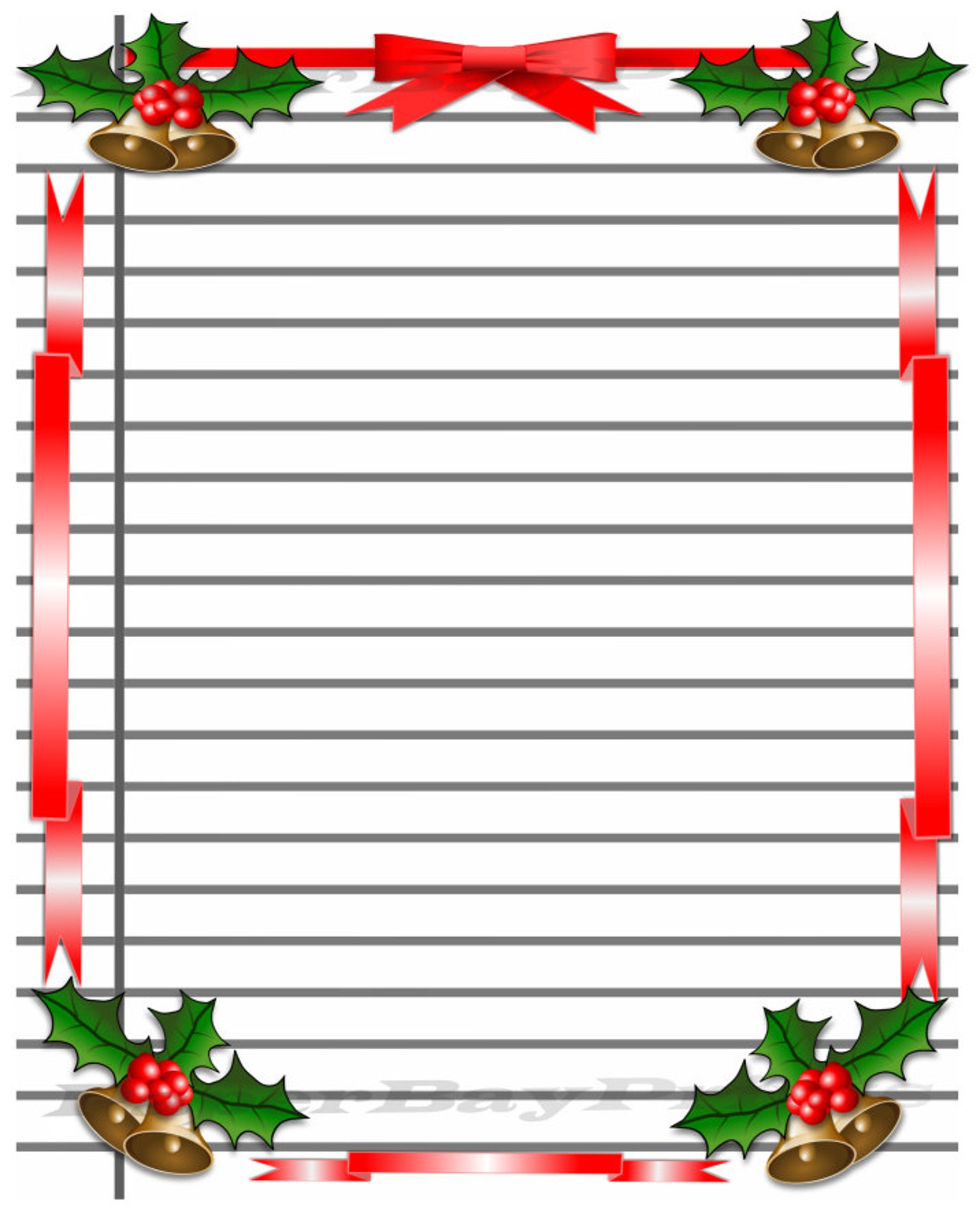 Christmas Writing Paper Printable Christmas Writing Paper Printable