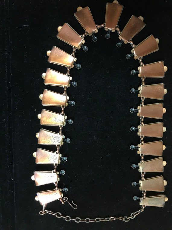 Copper enamel Matisse Renoir necklace signed vint… - image 5