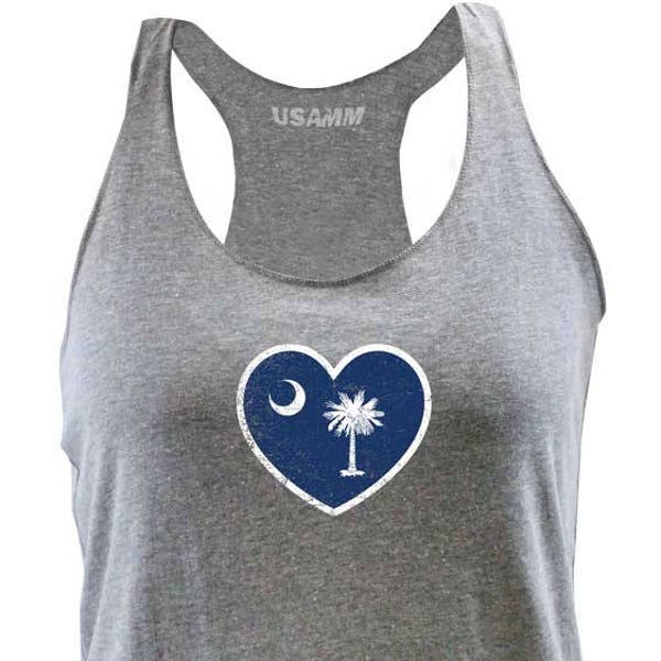 Original Ladies South Carolina Heart State Flag Racerback Tank Top