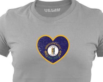 Original Ladies Kentucky Heart State Flag T-shirt