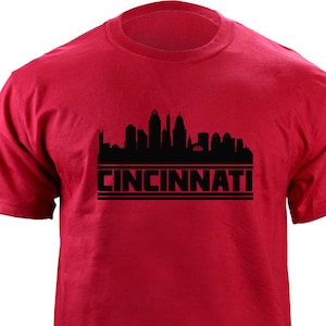 Original Cincinnati Ohio Skyline Baseball Team Colors T-Shirt