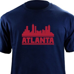 Original Atlanta Georgia Skyline Baseball Team Colors T-Shirt