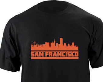 Original San Francisco California Skyline Baseball Team Colors Camiseta