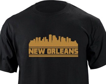 Original New Orleans Louisiana Skyline Football Team Colors T-Shirt