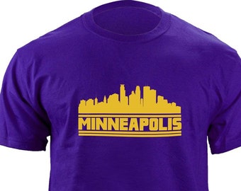 Original Minneapolis Minnesota Skyline Football Team Colors Camiseta