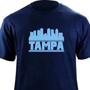 Original Tampa Bay Florida Skyline Skyline Baseball Team Colors T-Shirt