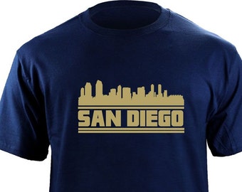 Original San Diego California Skyline Skyline Baseball Team Colors T-Shirt