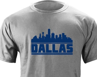 Original Dallas Texas Skyline Football Team Colors T-Shirt