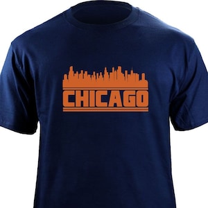 Original Chicago Illinois Skyline Football Team Colors T-Shirt