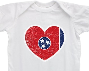 Tennessee Heart State Flag Distressed Infant Bodysuit