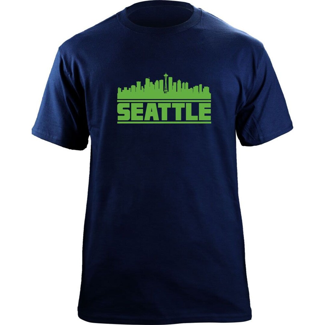 Seattle Team Merch Original Seattle Washington Skyline Football Team Colors T-shirt - Etsy