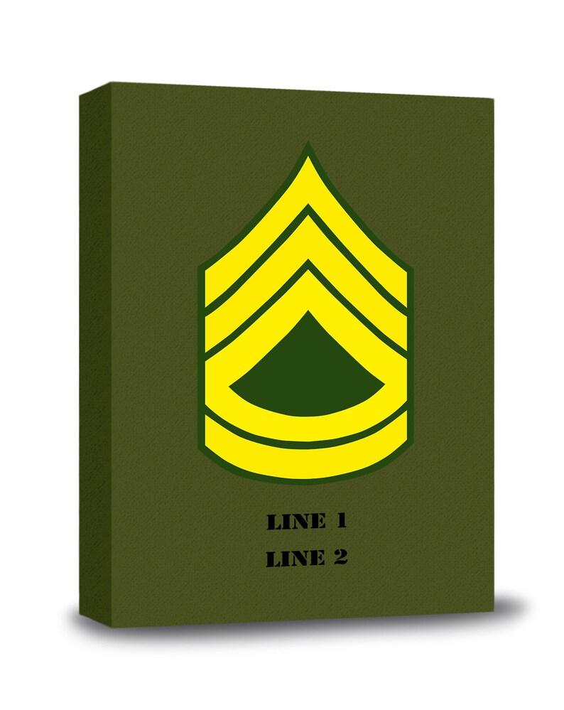 Army E7 Sergeant First Class Rank Customizable Gallery Wrapped Etsy