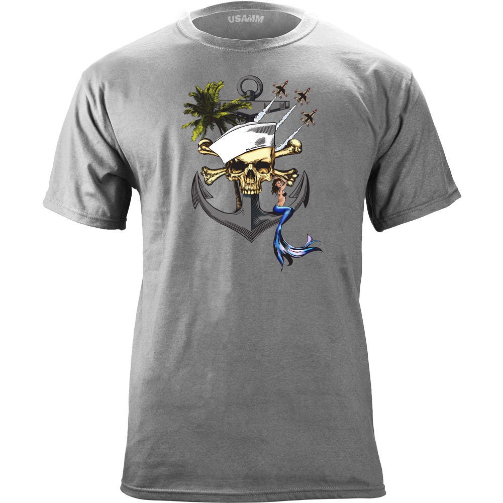 Original Navy Life Skull and Crossbones T-shirt - Etsy