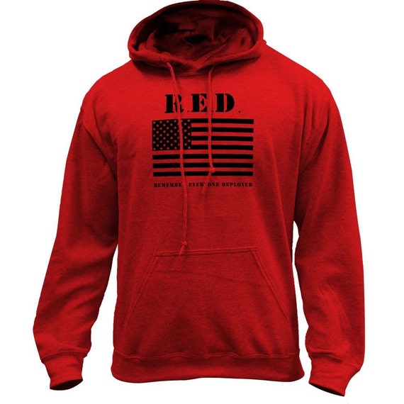 Original RED Friday Flag Remember Everyone Deployed Pullover Hoodie Sweatshirt