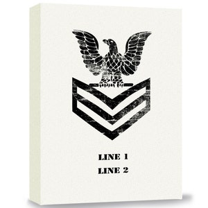 Navy E6 Petty Officer First Class Rank Customizable Gallery Wrapped Canvas