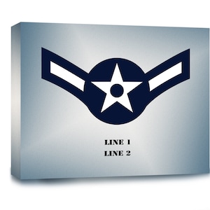 Customizable Air Force Airman Rank Gallery Wrapped Canvas