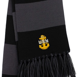 Navy E8 Senior Chief Petty Officer Rank Embroidered Scarf