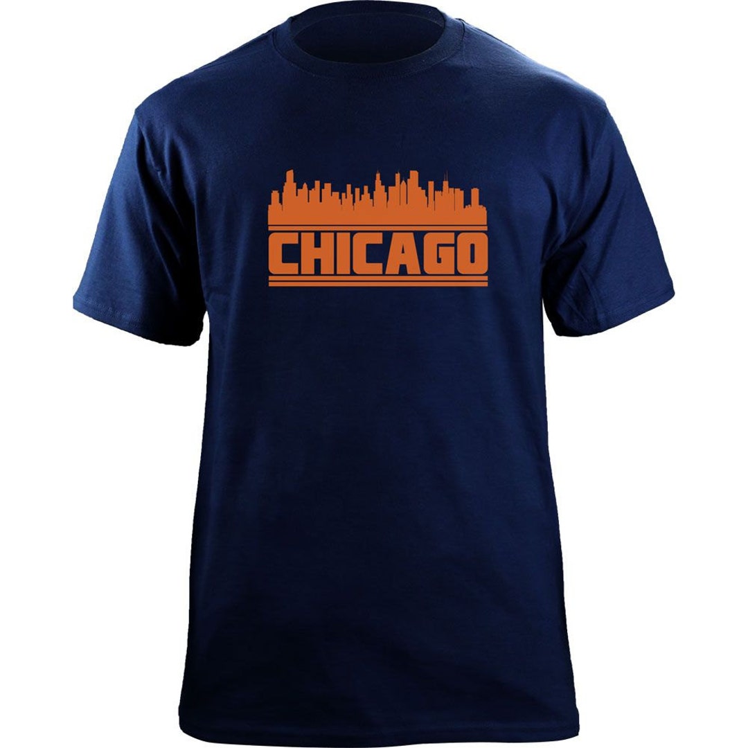 Original Chicago Illinois Skyline Football Team Colors Tshirt Etsy