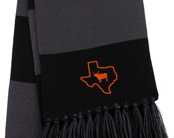I Longhorn Texas Embroidered Scarf