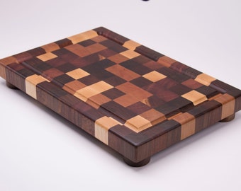 Multi-wood End Grain Cutting Board 18" x 12" x 1.5"