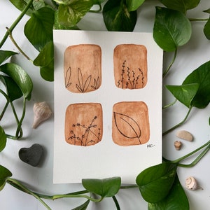 copper x 4 (watercolor, 7.5 x 6.5 in)