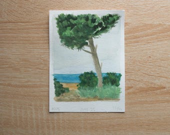July 25th: Tree at the End of the Street (watercolor, 4.5x6in)