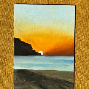 Cliffside - landscape painting, oil on canvas board 5x7 in