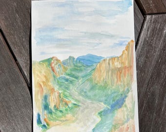 Zion (watercolor, 9 x 12 in)