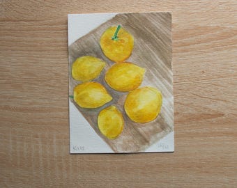 July 24th: Lemons (watercolor, 4.5x6in)