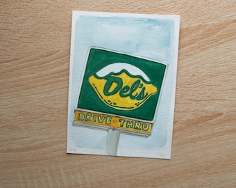 July 18th: Stop at the Sign of the Lemon (watercolor, 4.5x6in)
