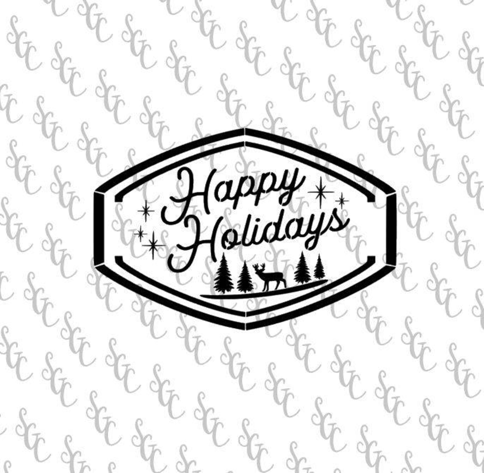 Reusable Stencil Happy Holidays 2 Sizes to Choose From - Etsy
