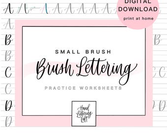 Small Brush Pen Lettering Worksheets | Beginner Calligraphy Printable Practice Sheets | Tombow Fudenosuke
