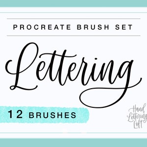 12 Procreate Lettering Brushes, Brush Set for Hand Lettering and Modern Calligraphy Style, iPad Procreate app, Writing Brush Set of 12