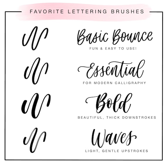 Procreate Basic Lettering Brushes, Brush Set for Hand Lettering and  Modern Calligraphy Style, iPad Procreate app