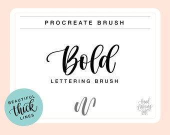 Procreate Bold Lettering Brush for Hand Lettering and Modern Calligraphy Style, iPad Procreate app