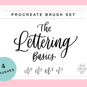 4 Procreate Basic Lettering Brushes | Calligraphy Brush Set Digital Download