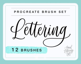12 Procreate Lettering Brushes | Brush Set for Hand Lettering and Modern Calligraphy Style