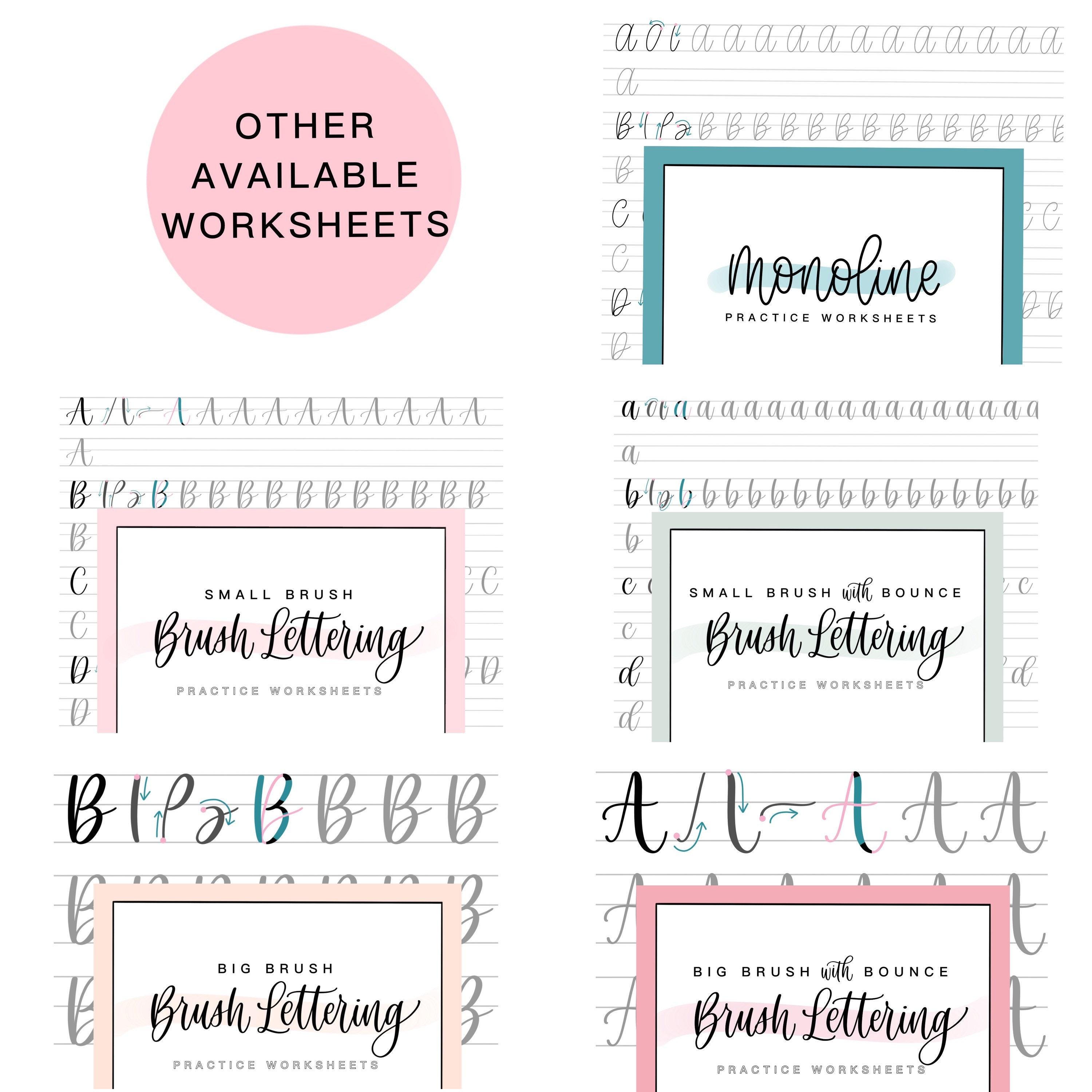 Faux Calligraphy Worksheets for Beginners | Printable Hand Lettering ...